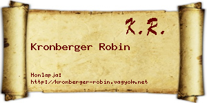Kronberger Robin névjegykártya